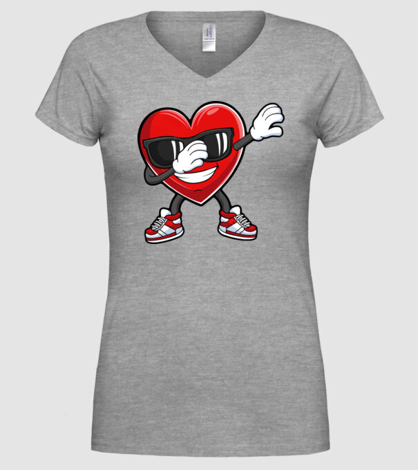 Dab inima model gri pe tricou