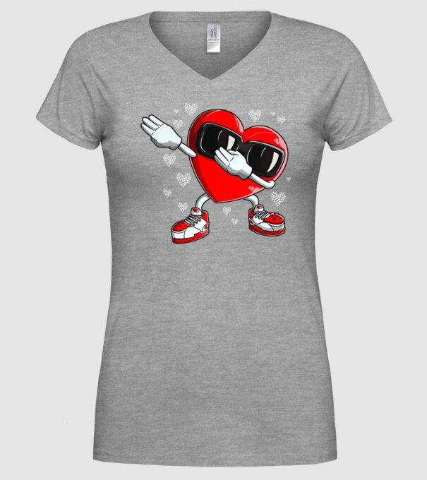 Dab inima model gri pe tricou