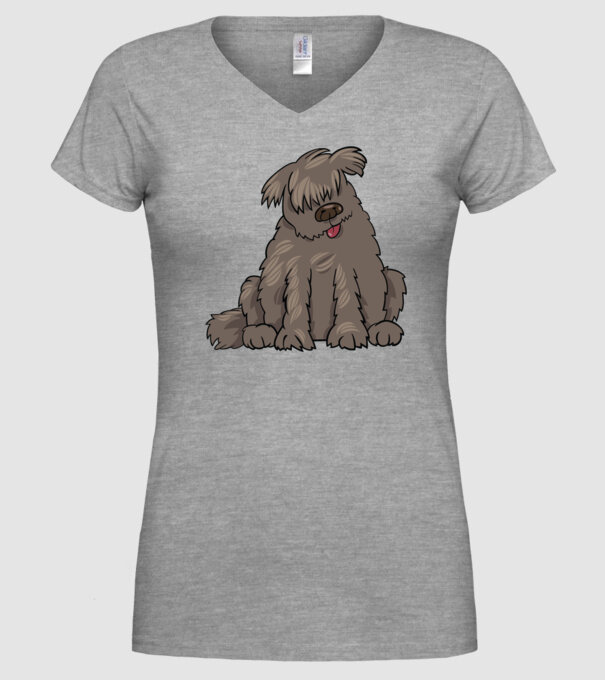 Dog silhouette model gri pe tricou