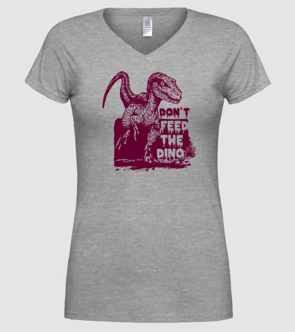 Dont feed the dino model gri pe tricou
