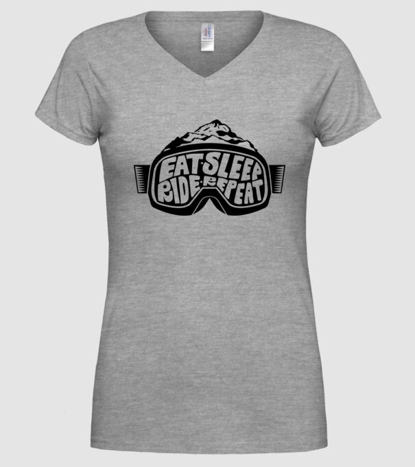 Eat sleep ride repeat model gri pe tricou