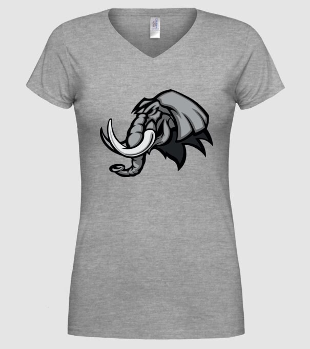 Elephant model gri pe tricou