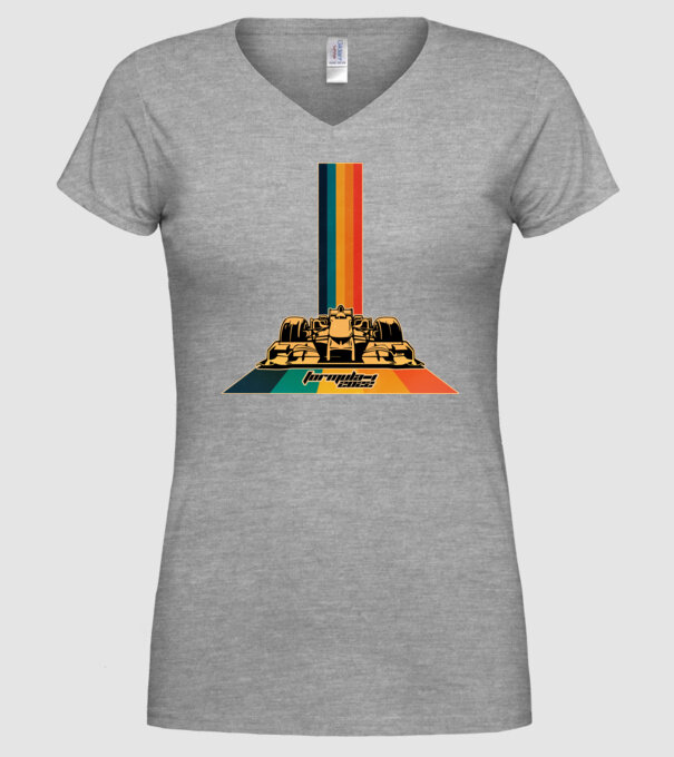 f1 retro car model gri pe tricou