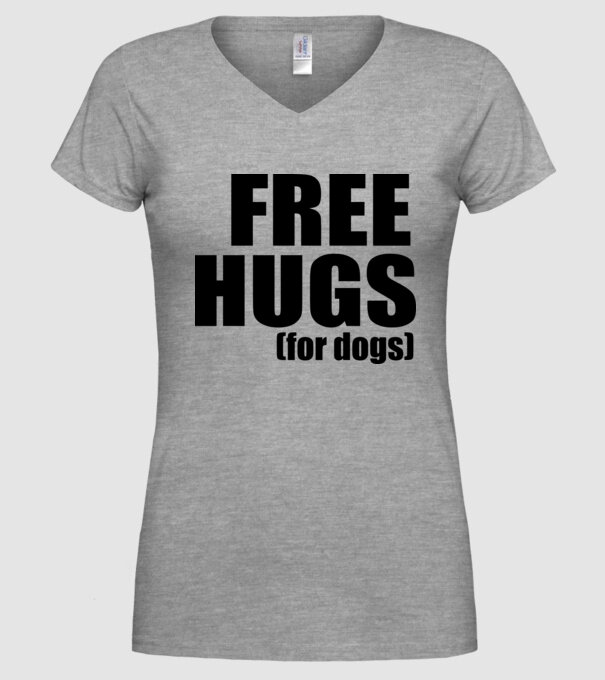 Free hugs for dogs model gri pe tricou