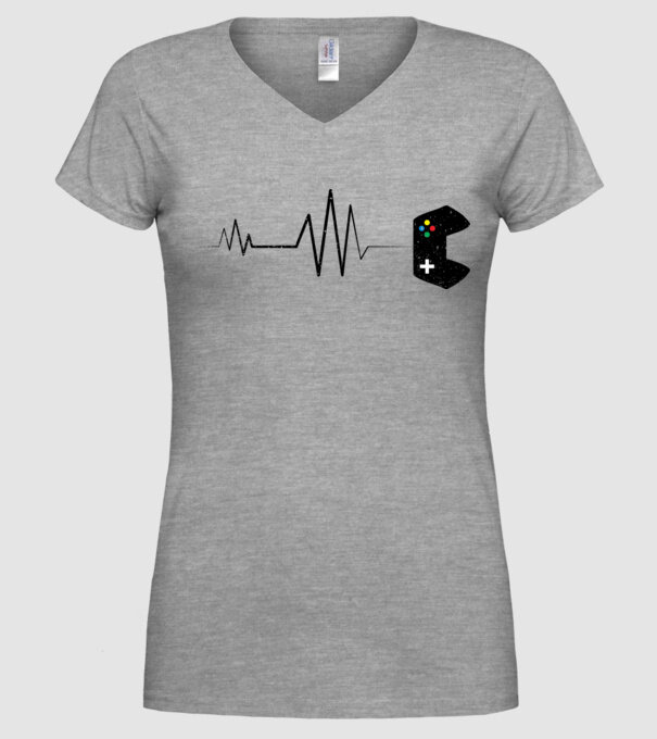 Gamer Ritm cardiac model gri pe tricou