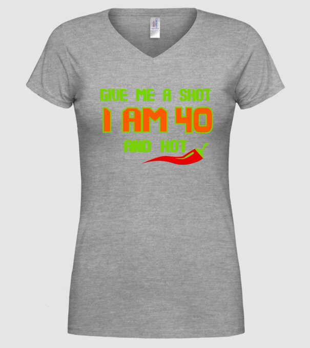 Give me a shot - 40 model gri pe tricou