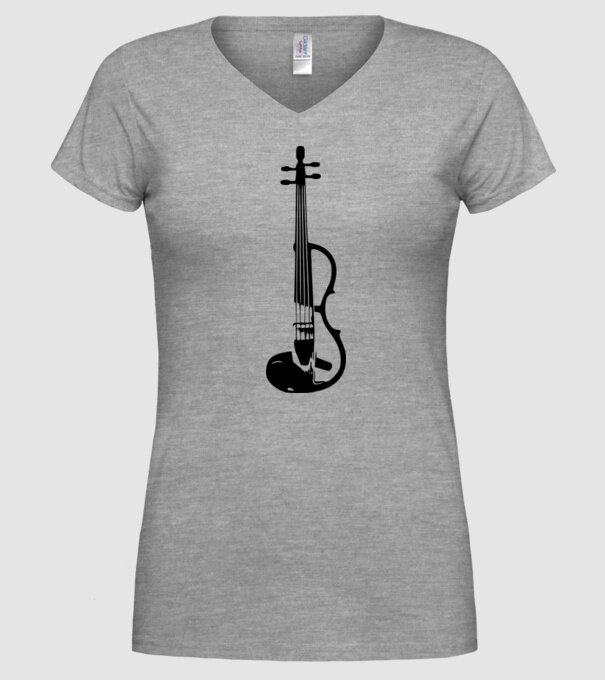 Vioară model gri pe tricou
