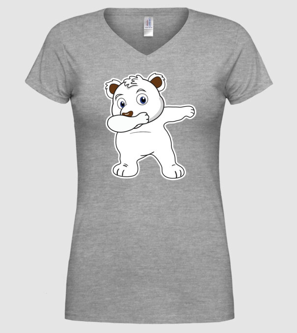 Urs polar DAB model gri pe tricou