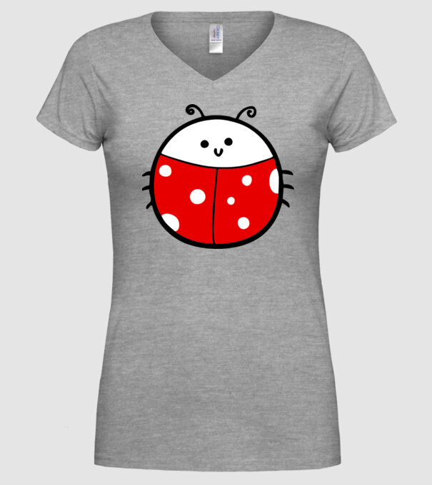 Buburuză model gri pe tricou