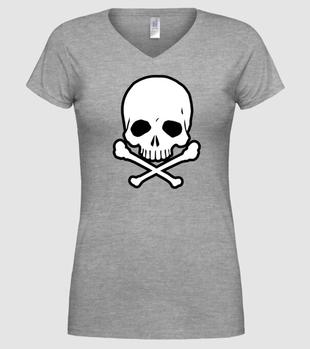 Craniu model gri pe tricou