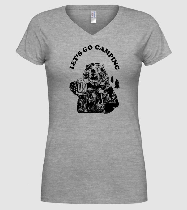 Lets go camping model gri pe tricou