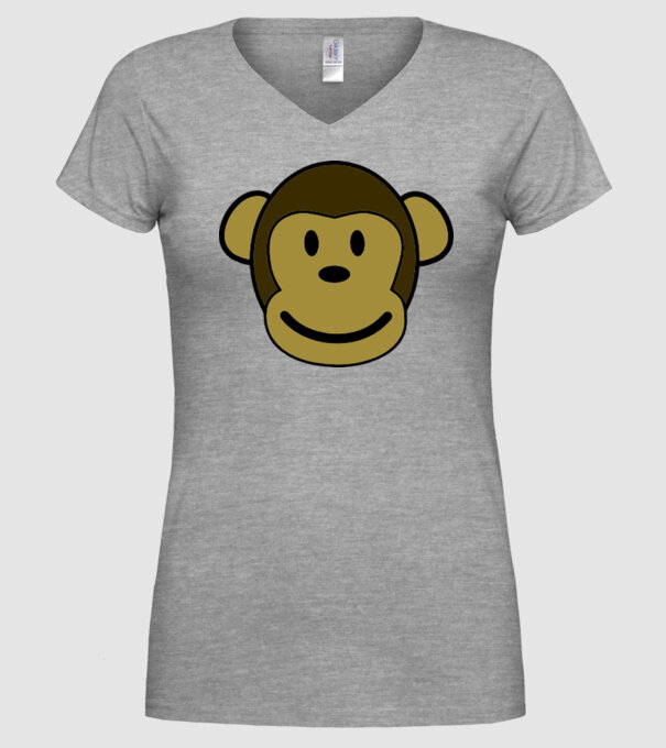 Maimuță model gri pe tricou