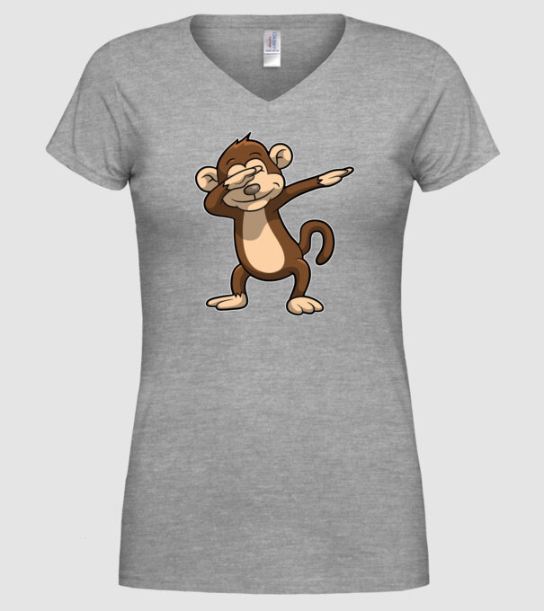 Maimuță DAB model gri pe tricou