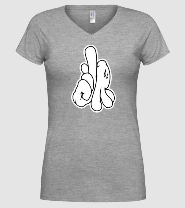 Mâinile lui Mickey model gri pe tricou