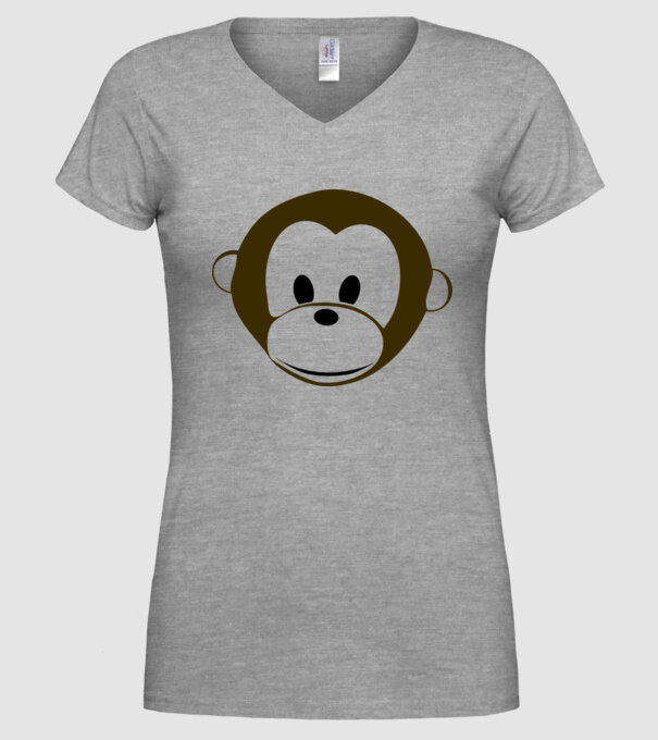 maimuță model gri pe tricou