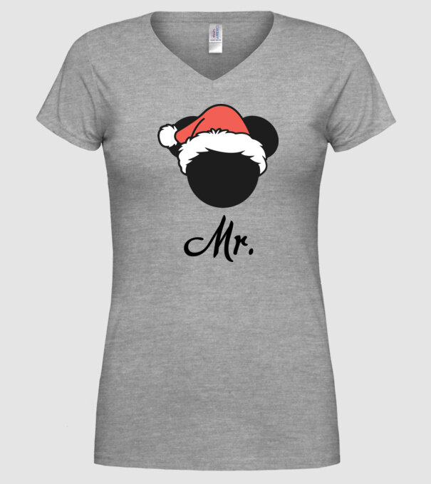mr christmas model gri pe tricou