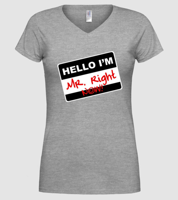 Mr Rigth Now.eps model gri pe tricou