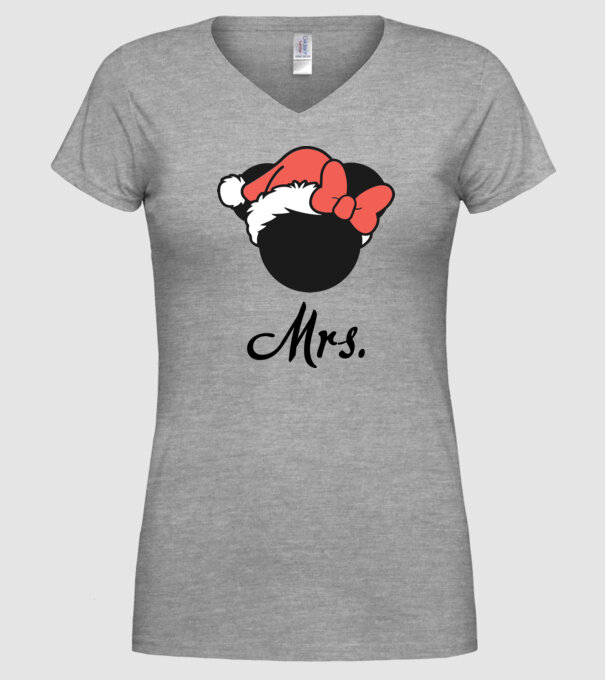 mrs christmas model gri pe tricou