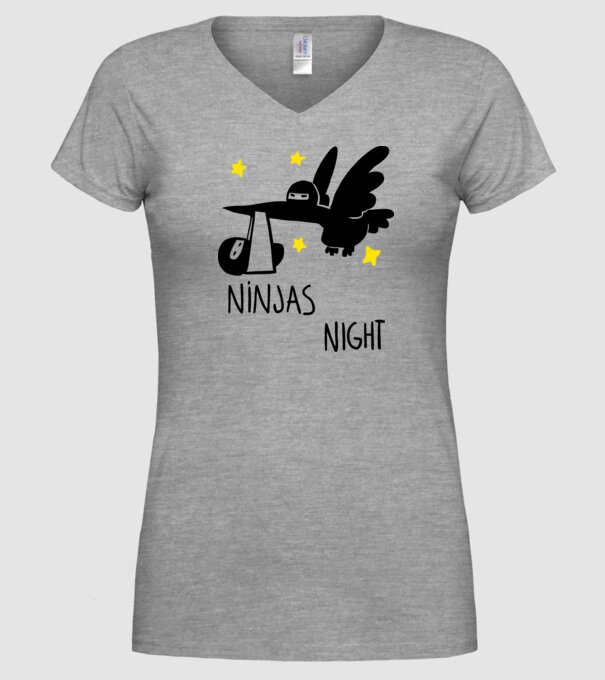 Ninja model gri pe tricou
