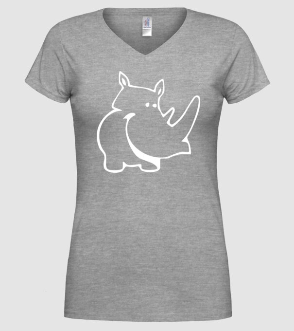 Rinocer model gri pe tricou