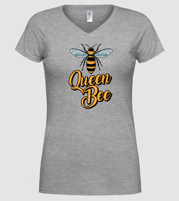 Queen Bee model gri pe tricou