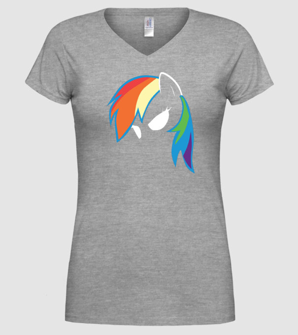Rainbow Dash model gri pe tricou