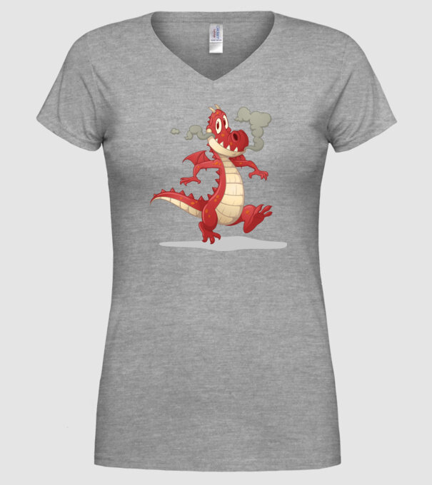 Dragon model gri pe tricou