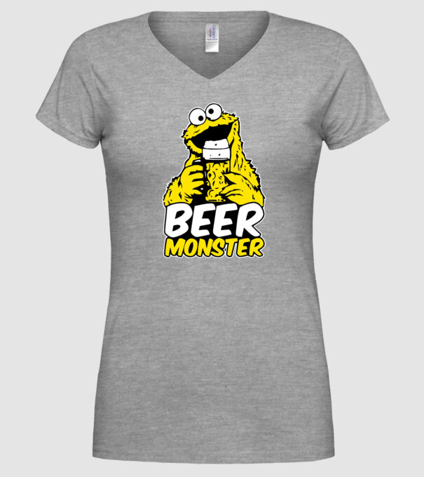 Monstru bere model gri pe tricou