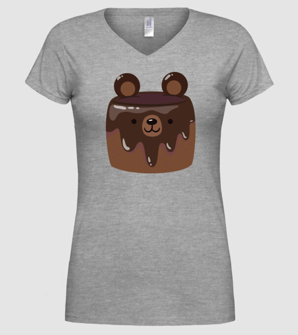 Ursuleț prăjitură model gri pe tricou