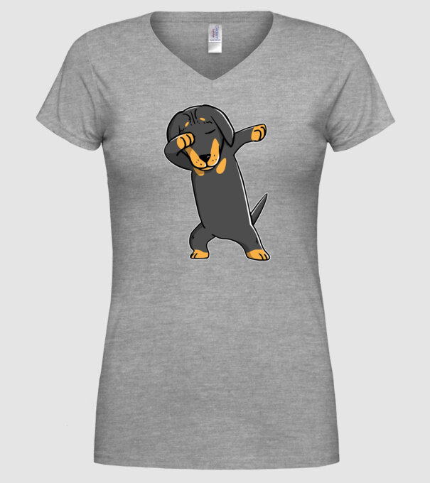 Teckel DAB model gri pe tricou