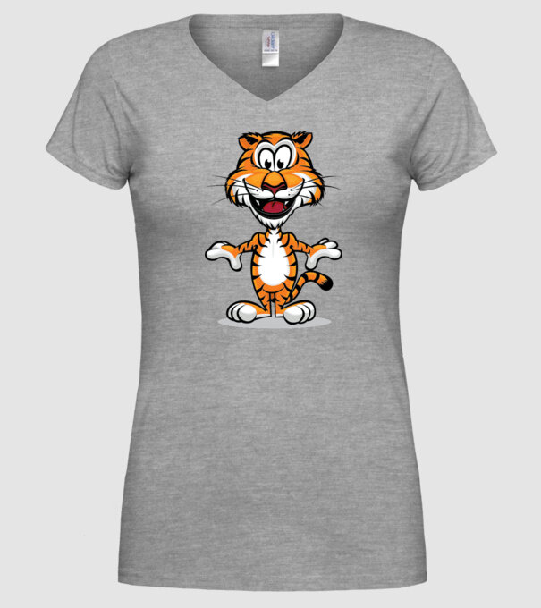 tigru model gri pe tricou