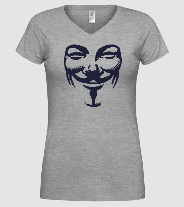 vendetta mask model gri pe tricou