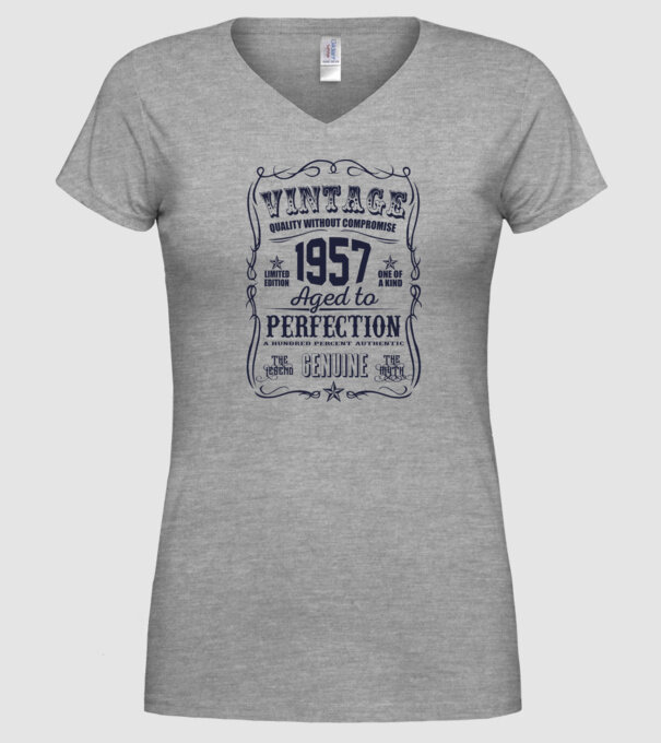 Vintage Perfection - 1957 model gri pe tricou