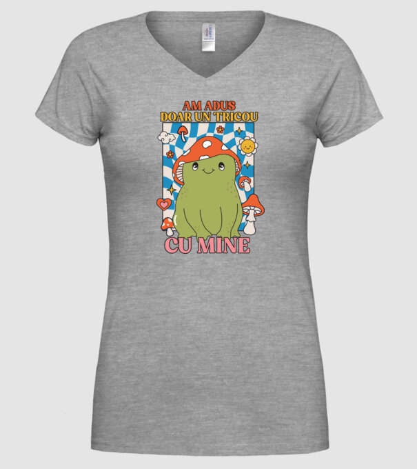 am adus doar un tricou cu mine! model gri pe tricou