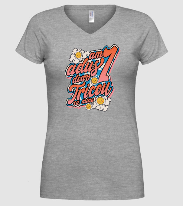 Am adus doar un tricou cu mine! model gri pe tricou