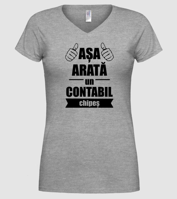 așa arată un contabil chipeș model gri pe tricou