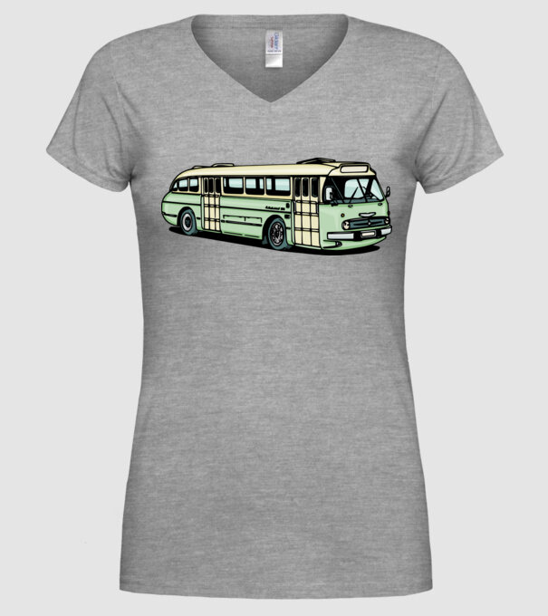 Autobuze model gri pe tricou