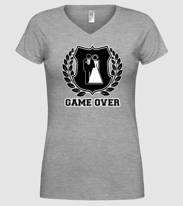 Bachelor GAME OVER model gri pe tricou