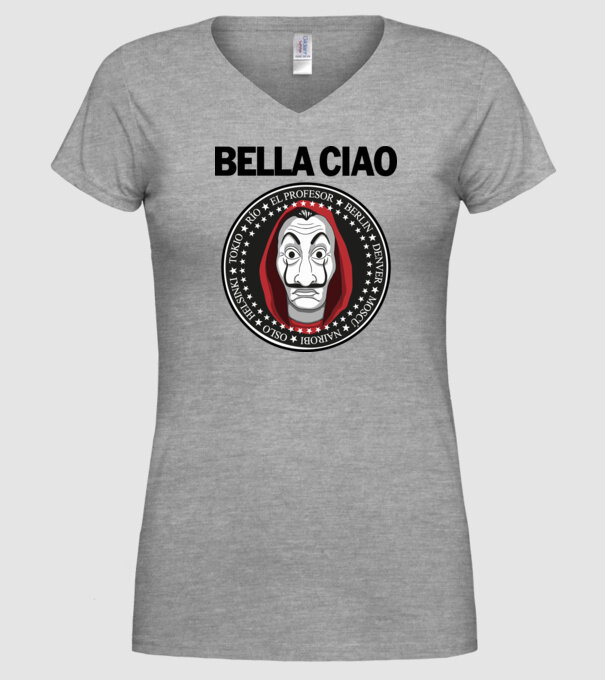 bella ciao stroke model gri pe tricou