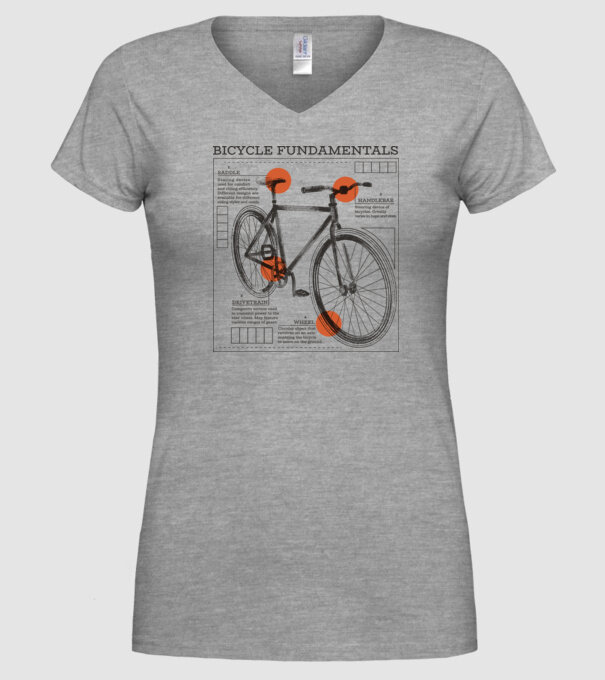 Bicycle fundamentals model gri pe tricou