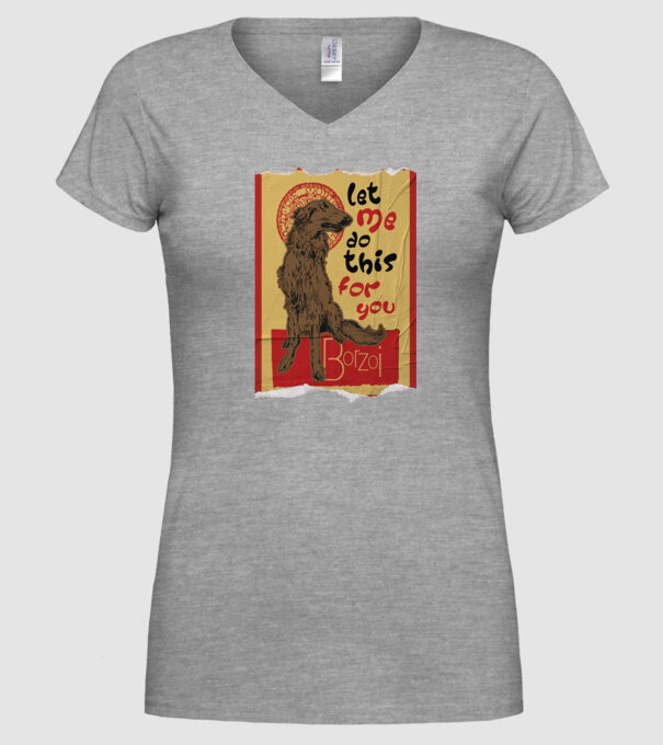 BORZOI retro poster chat noir poster texture model gri pe tricou