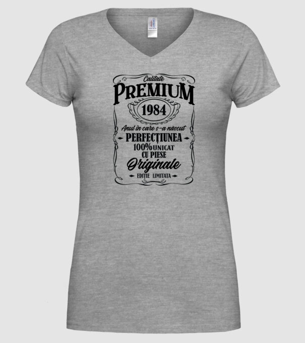 calitate premium -1984 - anul în care s-a născut - perfecțiunea - 100% unicat, cu piese originale, ediție limitată model gri pe tricou