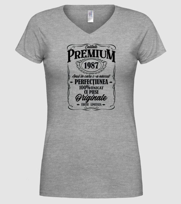calitate premium -1987 - anul în care s-a născut - perfecțiunea - 100% unicat, cu piese originale, ediție limitată model gri pe tricou