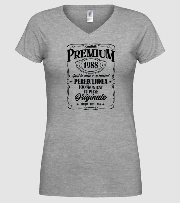 calitate premium -1988 - anul în care s-a născut - perfecțiunea - 100% unicat, cu piese originale, ediție limitată model gri pe tricou