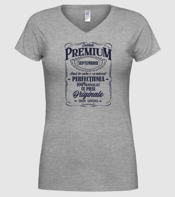 calitate premium -septembrie - anul în care s-a născut - perfecțiunea - 100% unicat, cu piese originale, ediție limitată model gri pe tricou