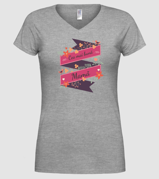 cea mai bună mamă model gri pe tricou