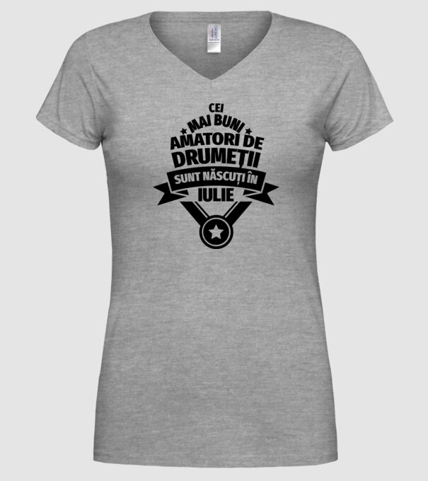 Cei mai buni amatori de drumeții sunt născuți în Iulie model gri pe tricou