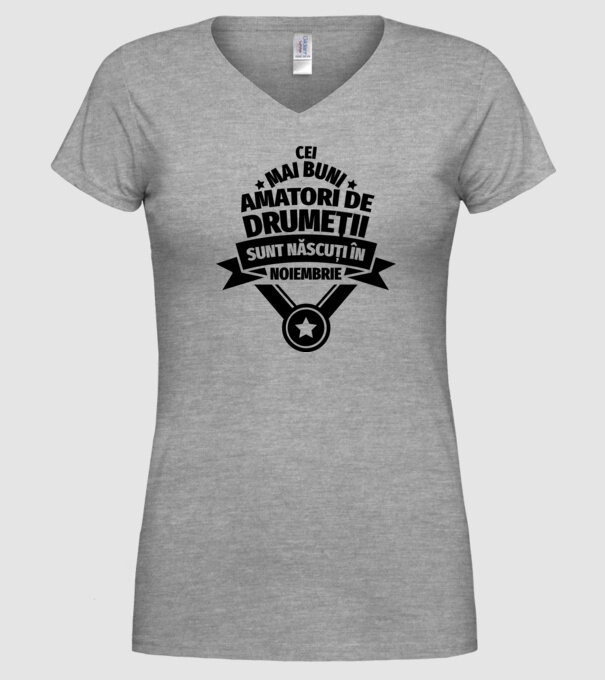 Cei mai buni amatori de drumeții sunt născuți în Noiembrie model gri pe tricou