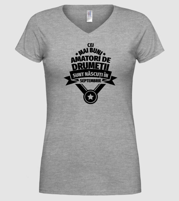 Cei mai buni amatori de drumeții sunt născuți în Septembrie model gri pe tricou