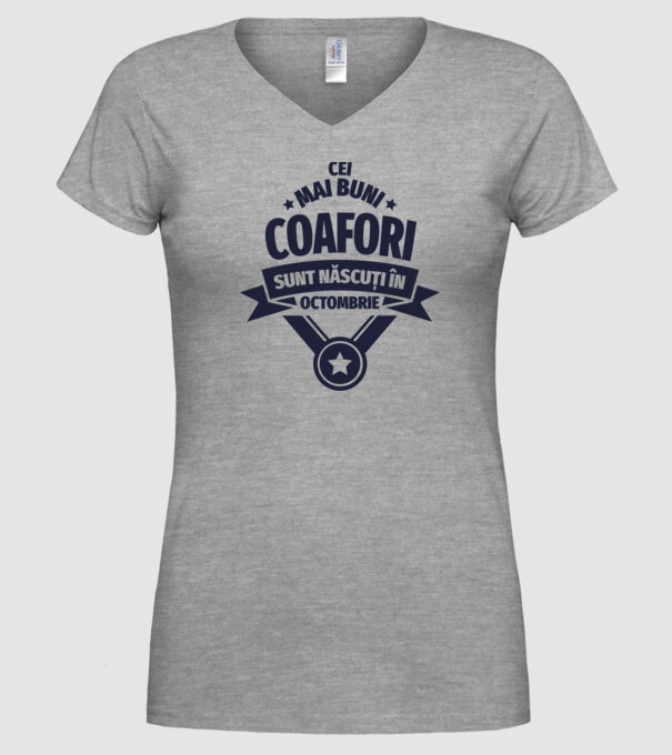 Cei mai buni coafori sunt născuți în Octombrie model gri pe tricou
